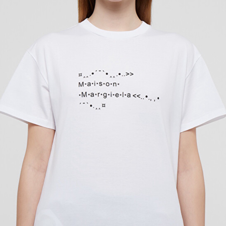 Maison Margiela White Short Sleeve Logo T-Shirt Sz Large Nwt